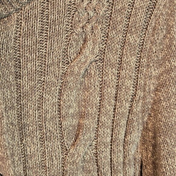 Style & co. brown and tan cable knit cardigan size M - Picture 4 of 9